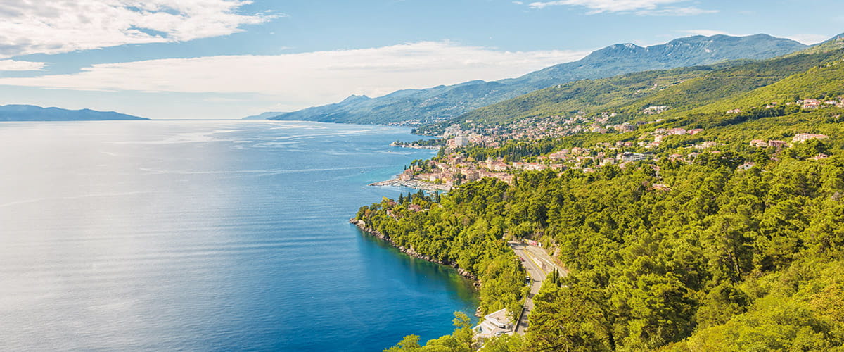 A view over the bay of the Opatija Riviera, Croatia